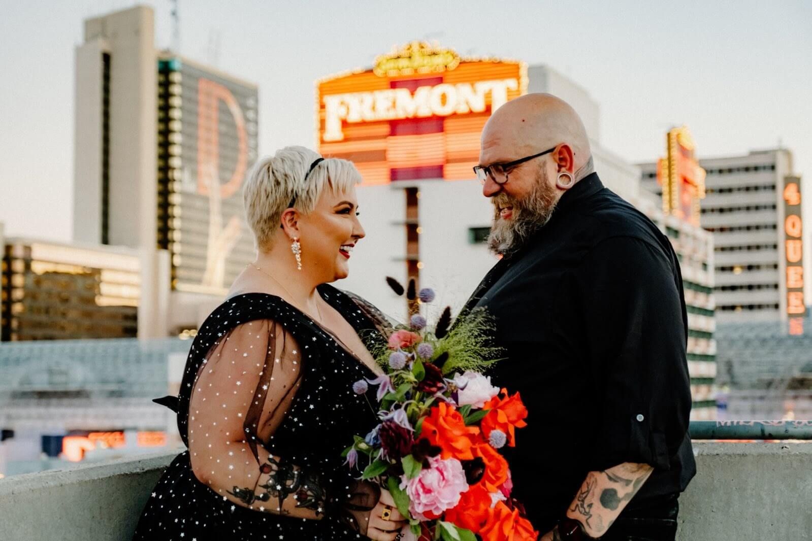 Mike and Rachelle posing.