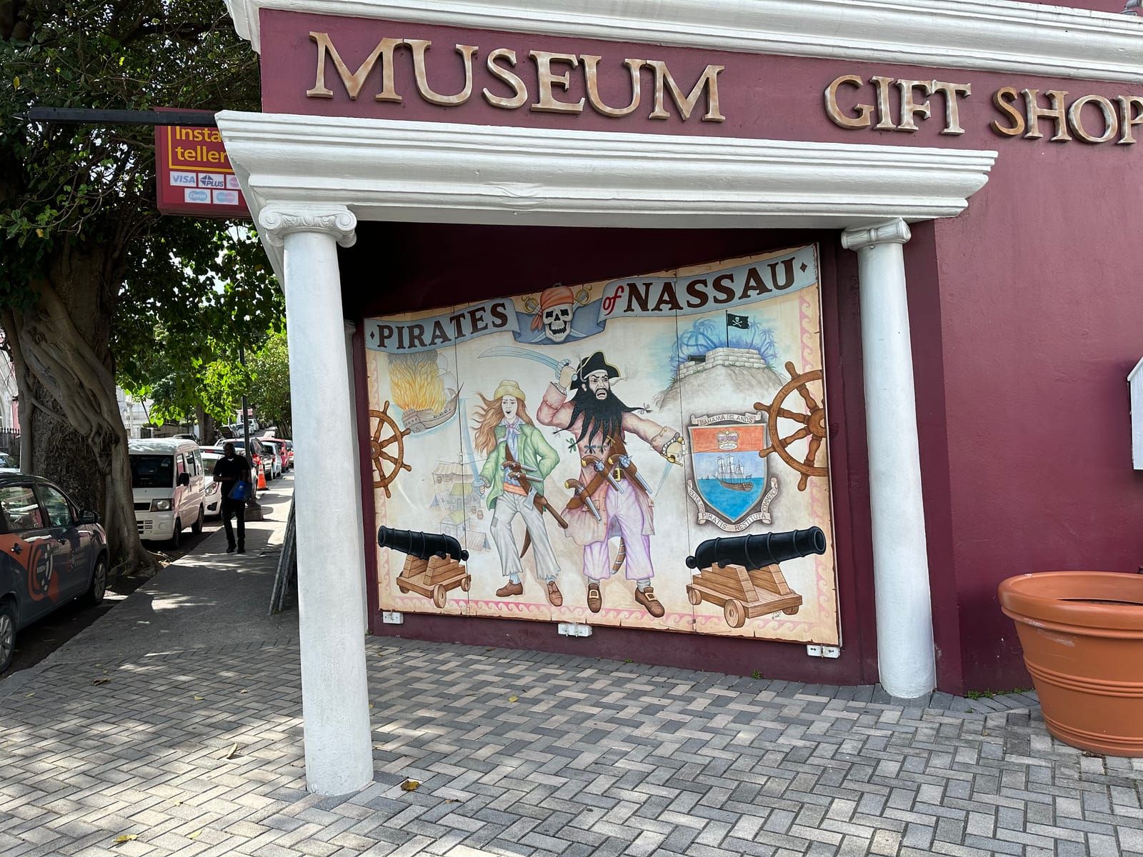 Pirates of Nassau mural painted on the museum wall.