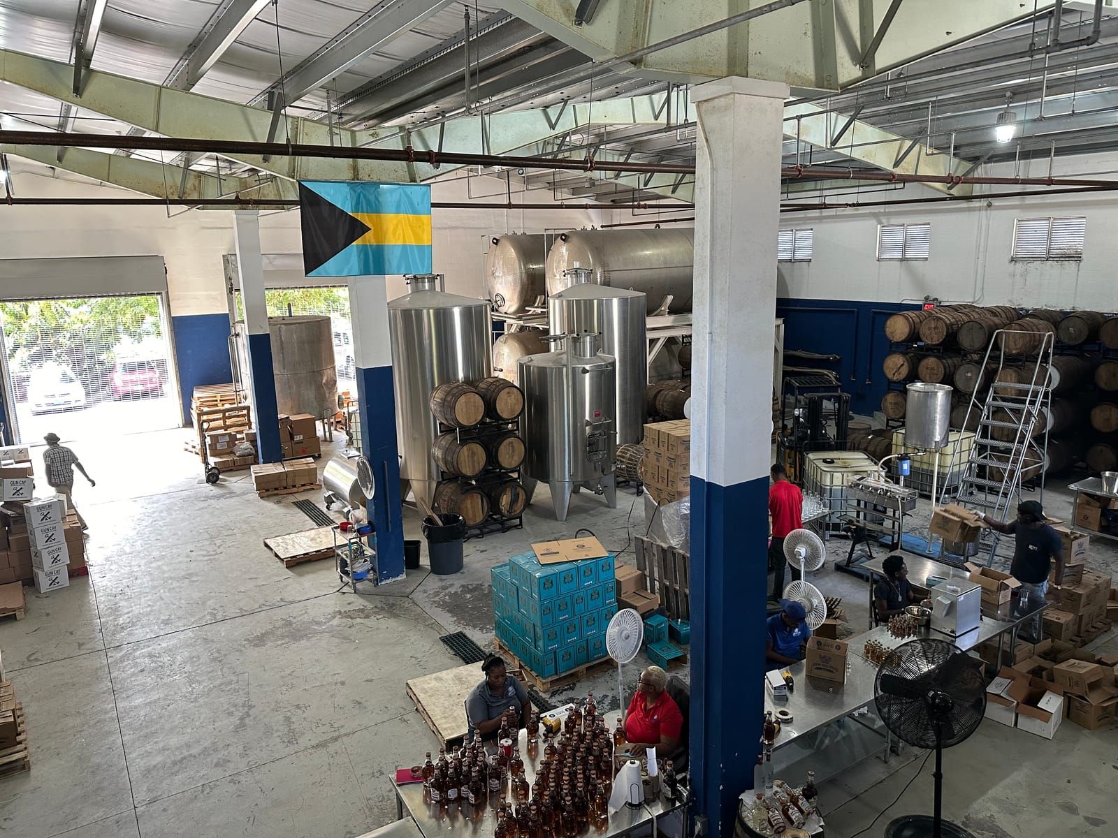 An overhead photo of the distillery operations.