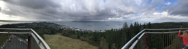 Panoramic view of the bay from the top of Astoria Column.