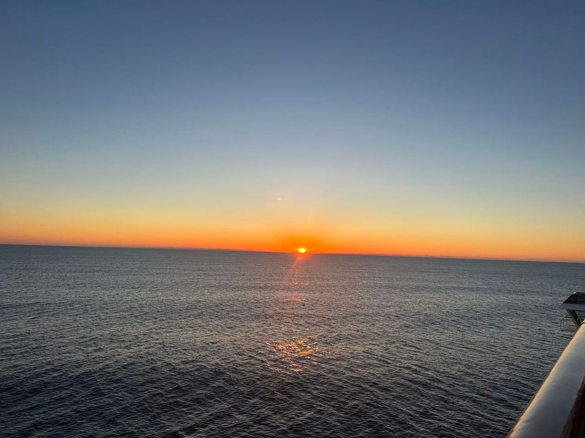 Sunrise in the middle of the Atlantic ocean, from a cruise ship.