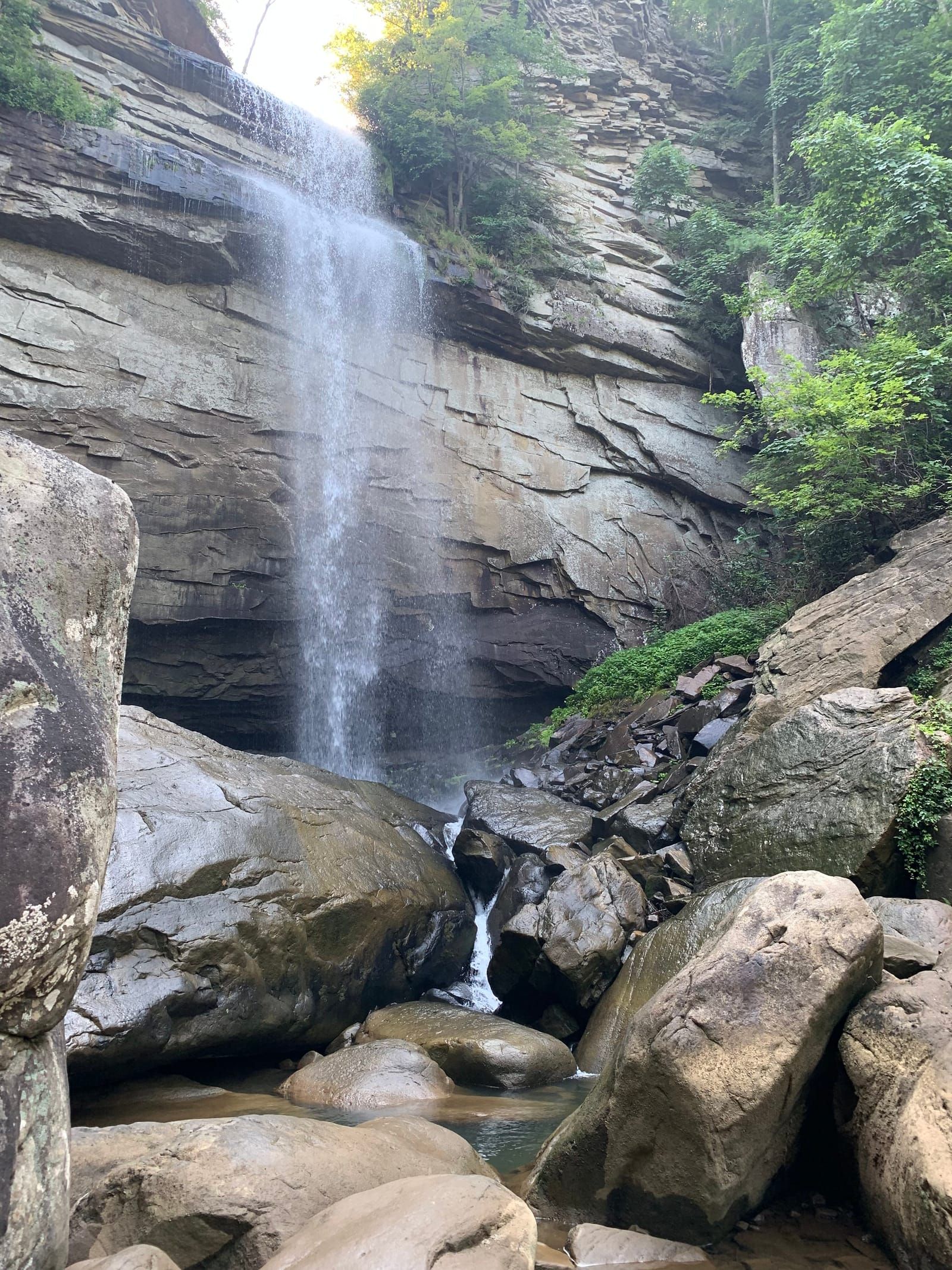 The view of Laurel Falls from the bottom of the falls.