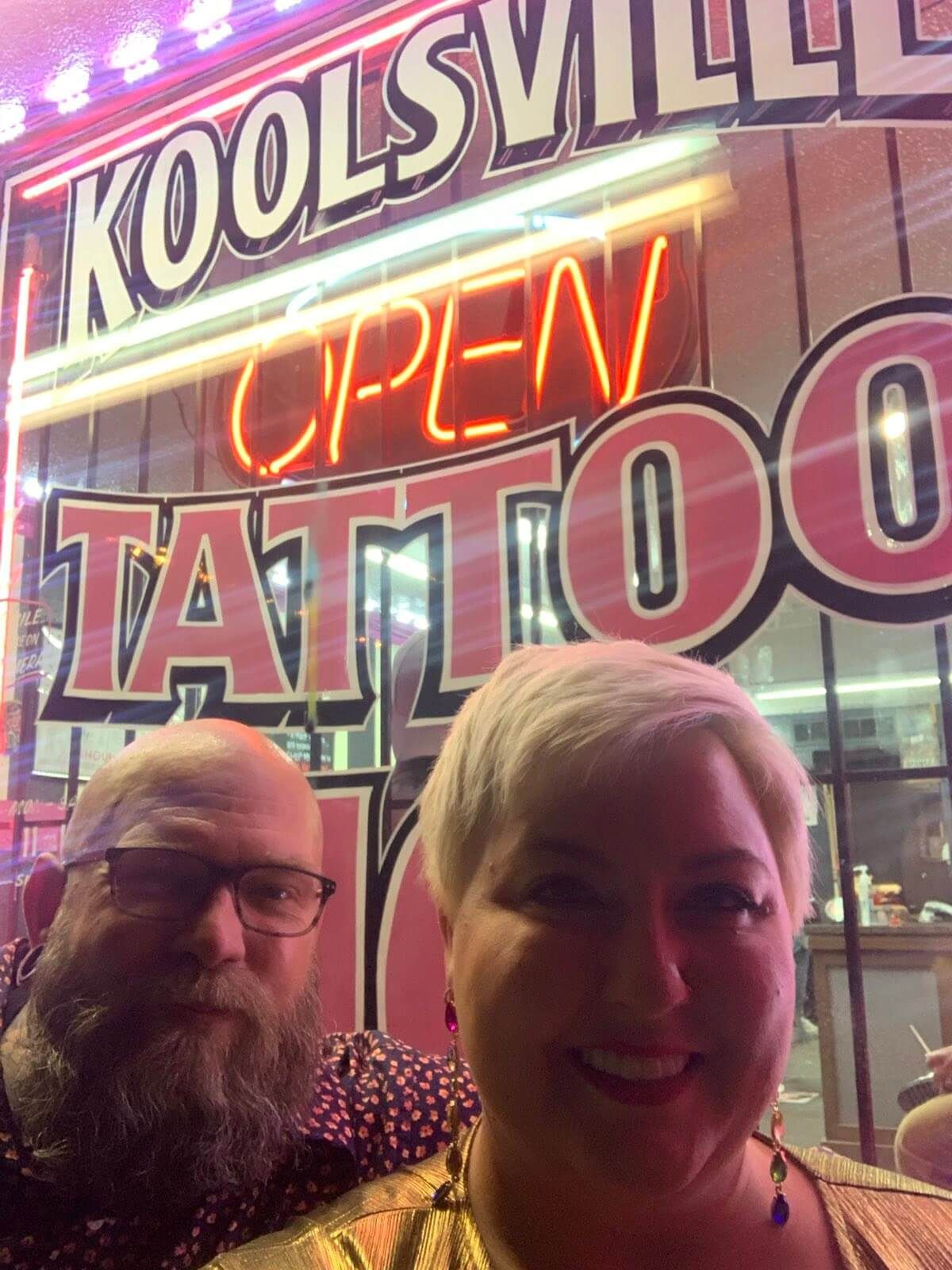 Mike and Rachelle posing.