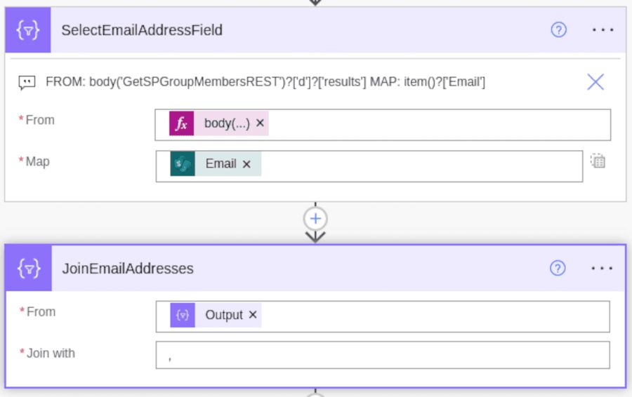 Send an HTTP request to SharePoint action configuration.