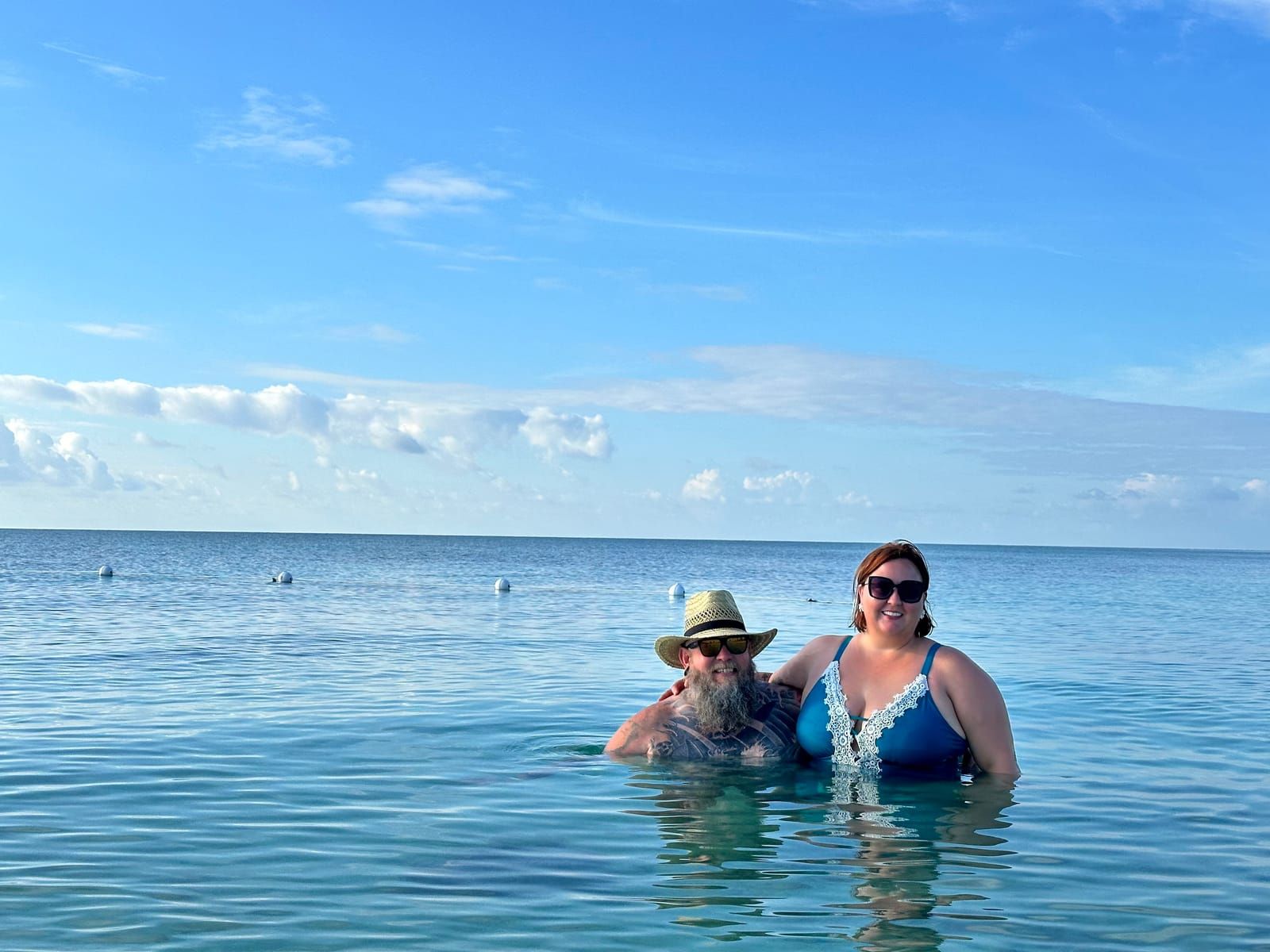 Michael and Rachelle enjoy the cyrstal clear and calm water.