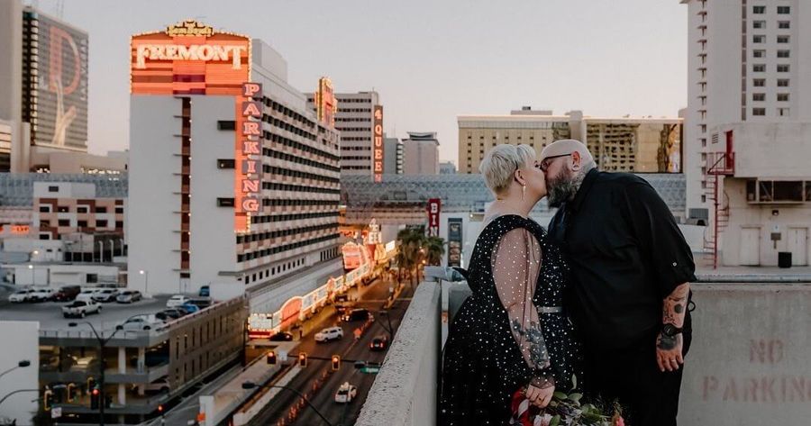 Mike and Rachelle posing.
