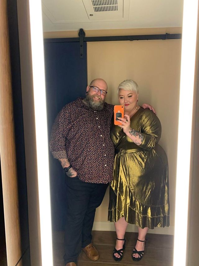 Mike and Rachelle posing.