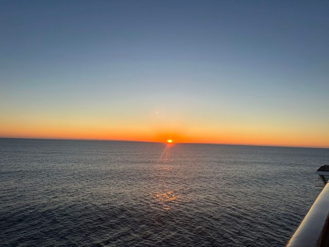 Sunrise in the middle of the Atlantic ocean, from a cruise ship.