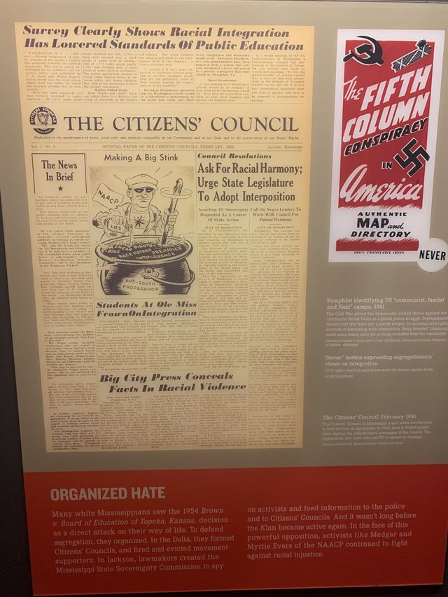 Newspaper display from Feburary 1956. Headlines are about race relations.