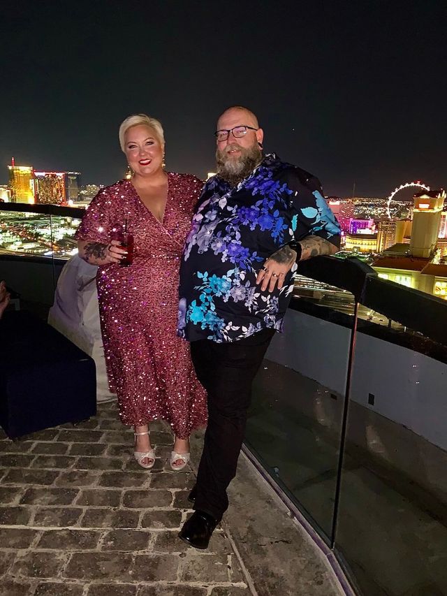 Mike and Rachelle posing.