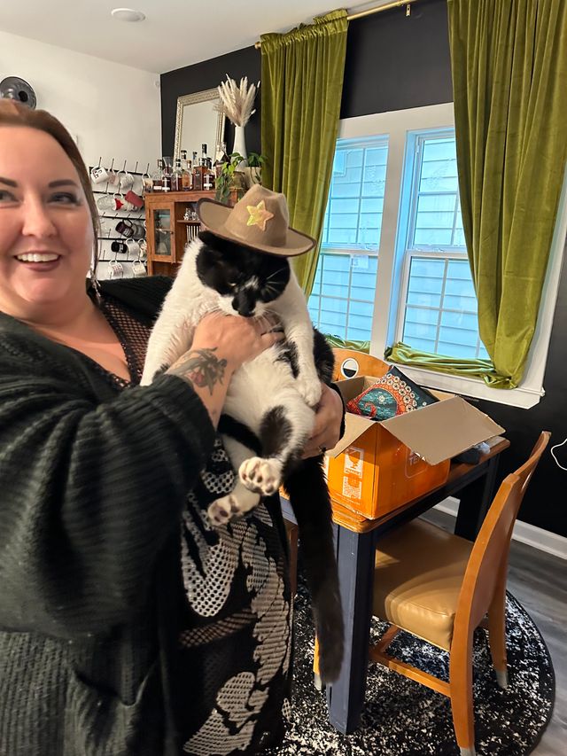 Oliver the tuxedo cat.